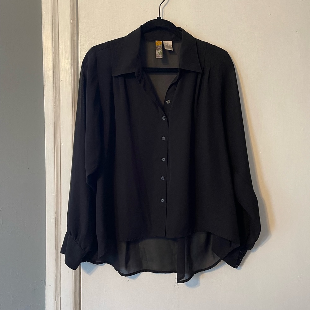 Black sheer blouse